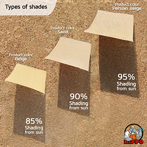 Image of HIPPO Triangle Shade Sail Affordable & Premium 150 GSM Sun Shade UV Block for Outdoor Car Parking Garden (Grey-Black, 10FTX10FTX10FT)