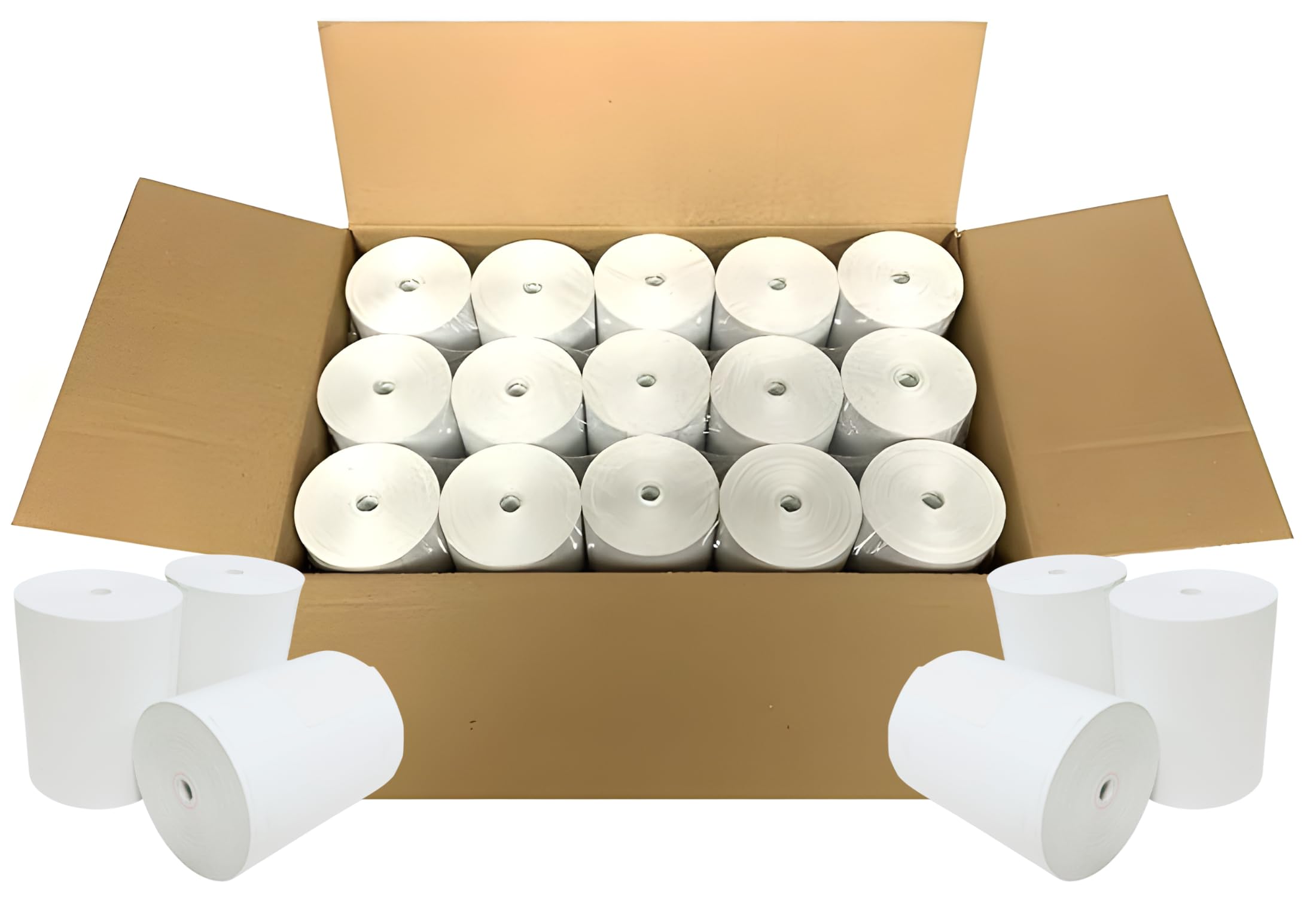 BAM POS 3 1/8" x 190' Thermal Receipt Paper Rolls For Most POS Systems and Receipt Printers, Compatible With Clover Station, Square Station, Toast Station, TM-T88, TSP Series (30 Rolls)