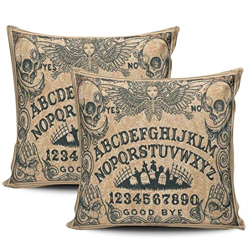 2 Piezas Almohada Caso Ouija Board Película De Terror Funda De Almohada Exterior Throw Pillow Case Primavera Cojin Fundas para Sala, Hogar, Sala De Estar, 45X45Cm