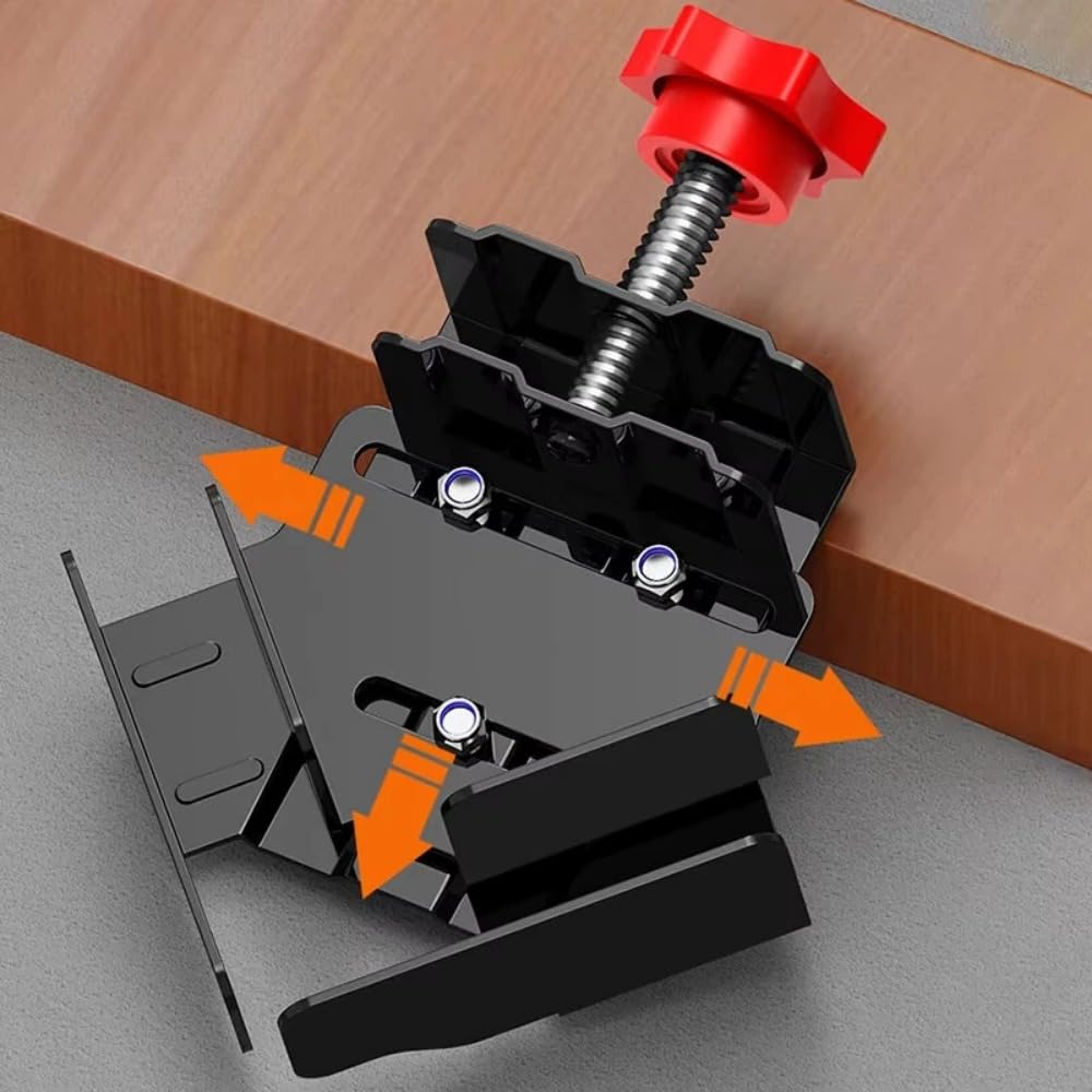 Morsetto di Fissaggio ad Angolo retto Regolabile per Lavorazione del Legno a 90°, Realizzato in Acciaio al Carbonio, Resistente all'Usura (Morsetto Aperto)