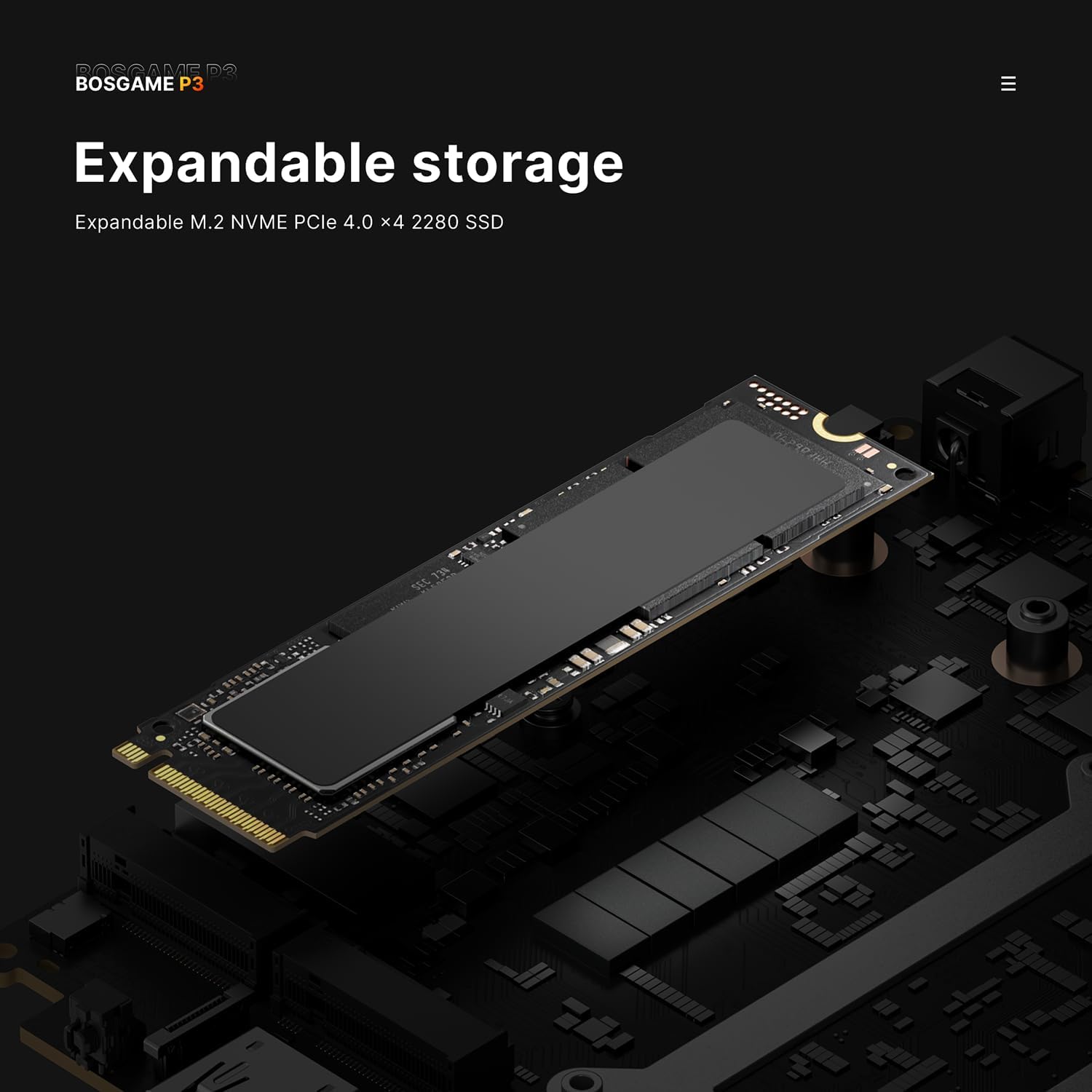 Expandable storage slot for M.2 NVMe PCIe 4.0 SSD