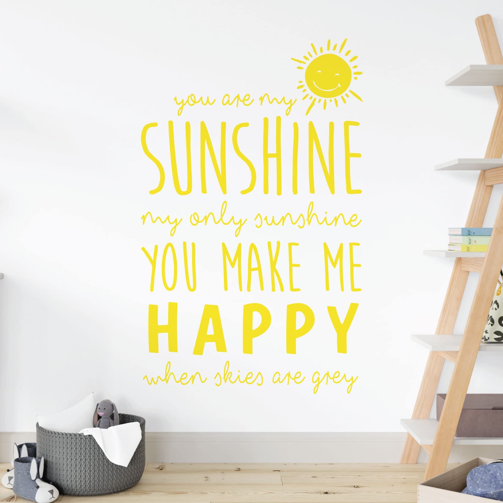 You are My Sunshine, My Only Sunshine - Nursery Decal Wall Sticker [Small] [Lemon]