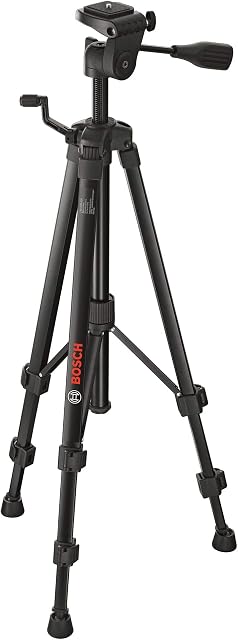 Bosch Professional 0601096B00 Tripod for Lasers and Levels BT 150 (Height: 55 - 157 cm, Thread: 1/4"), Blue, 10.8 cm*58.8 cm*11.6 cm