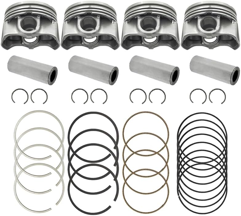 STD Engine Piston & Ring Set, 234102G450 230402G410 Replacement Piston & Pin & Piston Ring Compatible with Genesis G70/with Hyundai Sonata Santa Fe Sport/with Kia Optima Sorento 2.0L Turbo