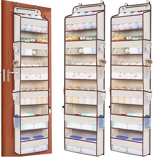 Miniatura 9 de WishJazz 2 Pack Heavy Duty 5 Shelf Over the Door Organizer, Large Capacity Hanging Door Organizer for Home Storage and Organization, Baby Organizer