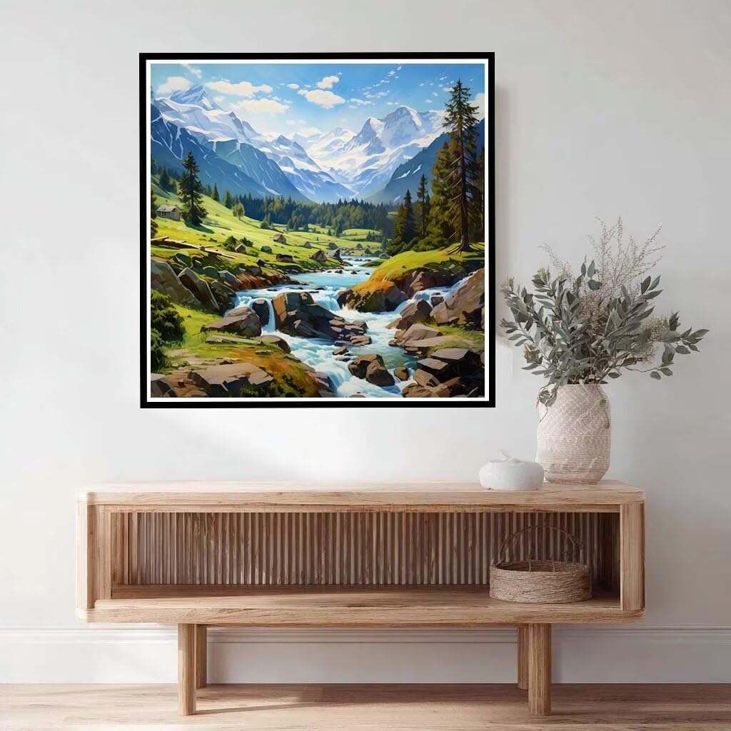 Diamond Painting Adultos, Pintura Diamante Bosque Y Río Kit Completo -L14