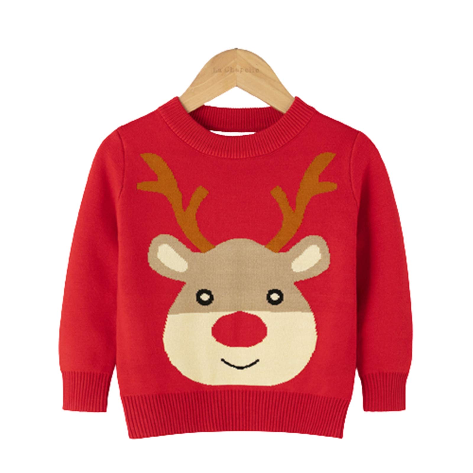 HILEELANG Toddler Boy Girl Christmas Sweater Pullover Reindeer Elk Snowman Sweatshirts Tops