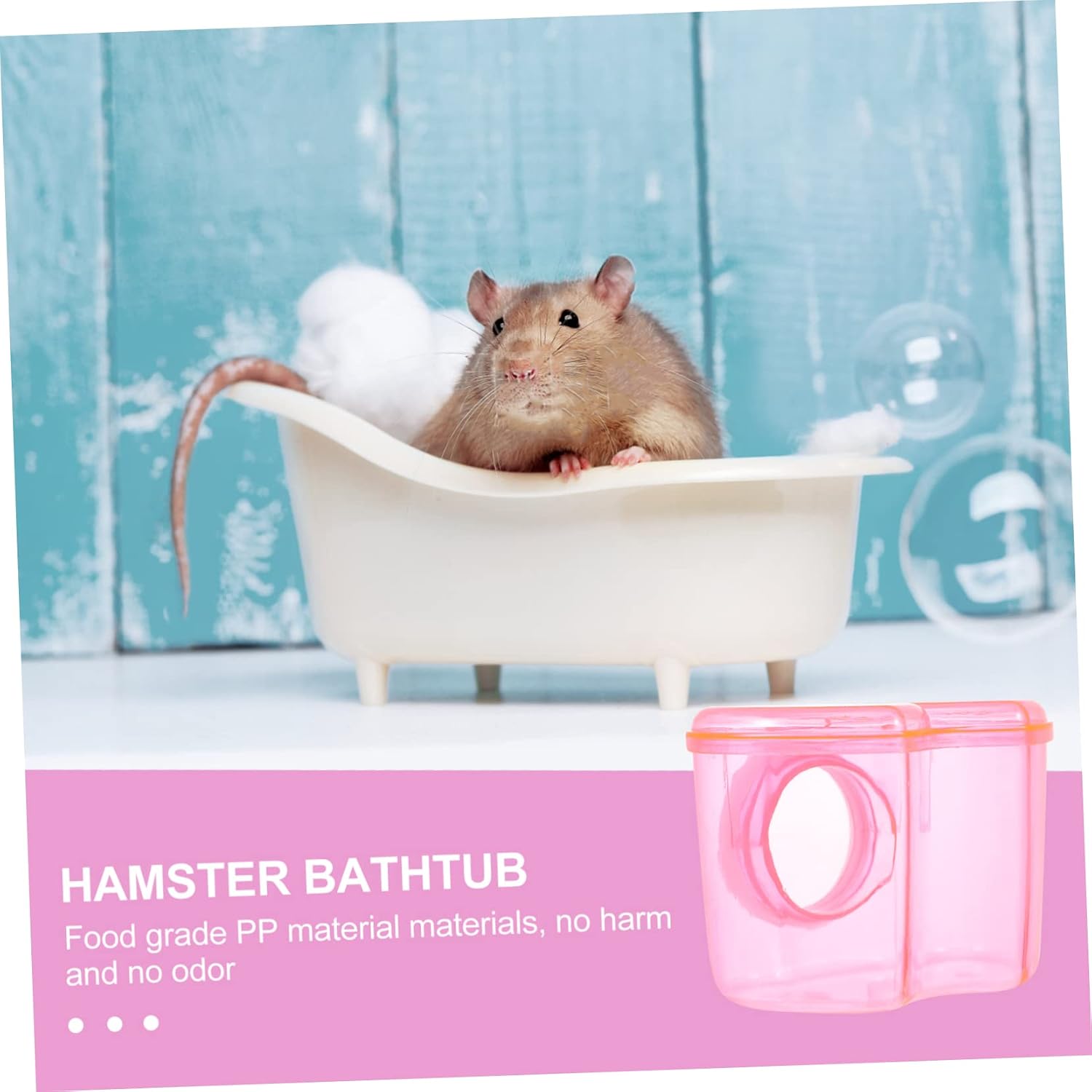 Acrylic Hamster Bath Container with Sand Shovel, Red Creative Design image 5
