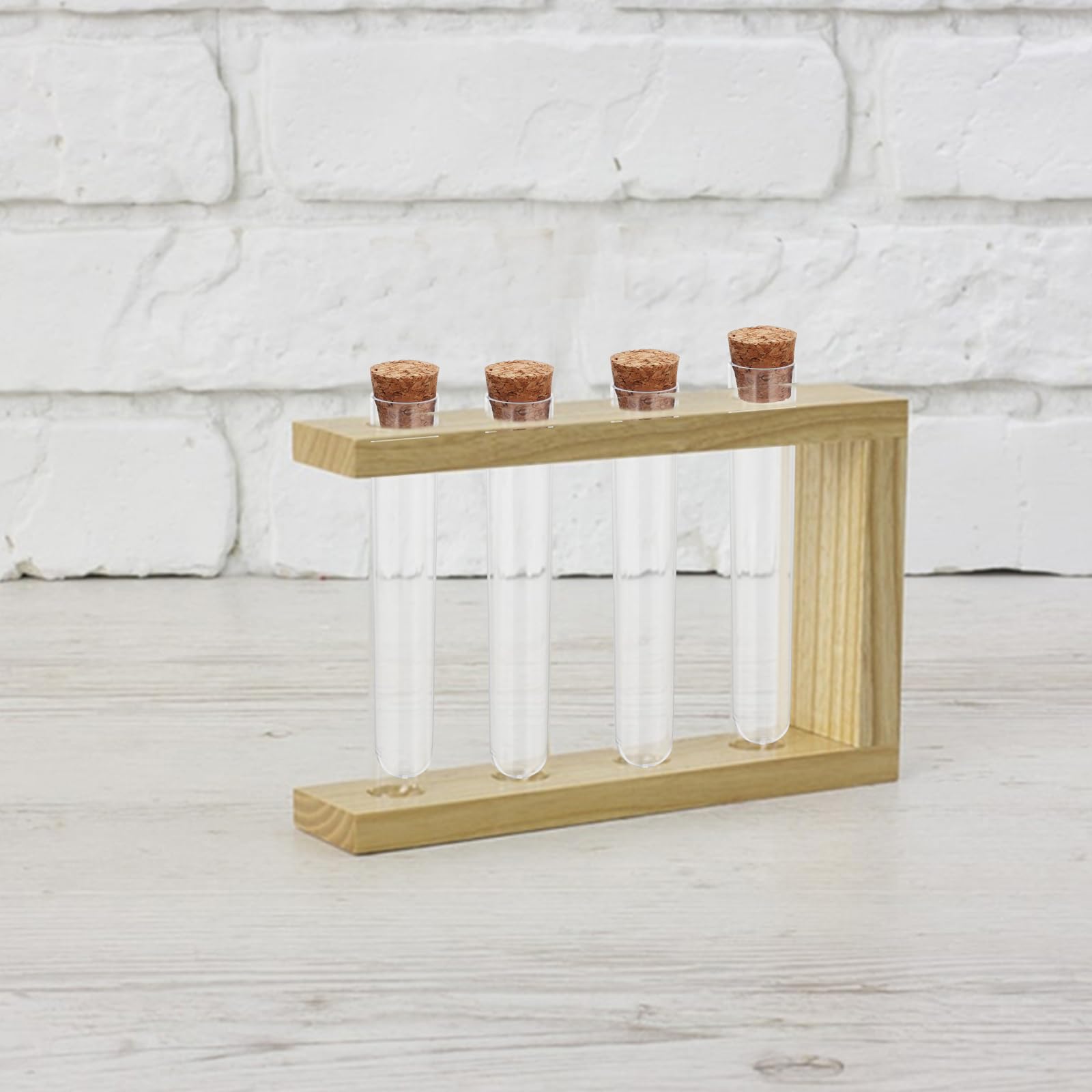 Lot de 120 tubes à essai avec bouchon, 16 x 100 mm, en plastique transparent, tubes à essai pour fleurs, bricolage, Candy Spices