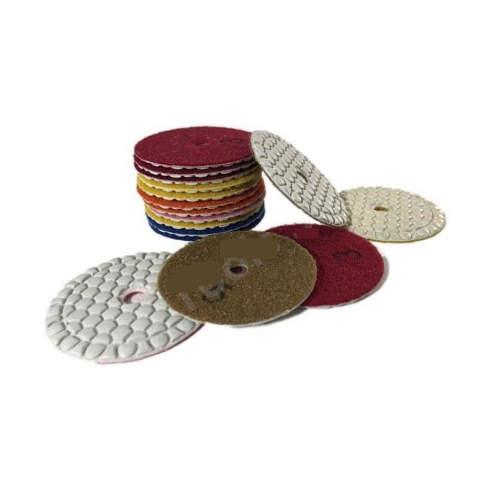 Juego de 7 almohadillas de pulido de diamante seco de 3/4 de pulgada para granito, mármol, disco de lijado de resina flexible, disco pulidor de piedra cerámica, herramientas de pulido (7 piezas de 3 p