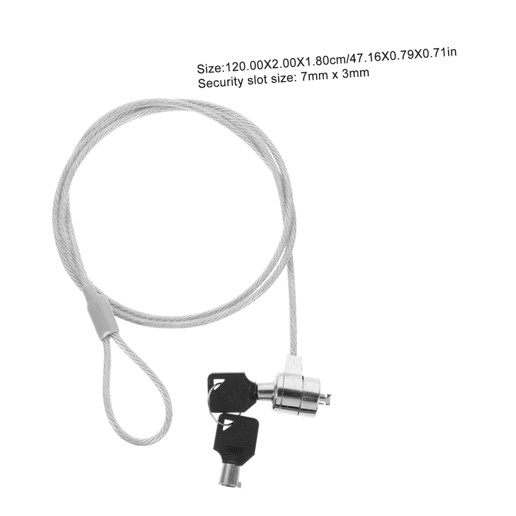 Housoutil 2sets Keyed Cable Lock Portable Laptop Security Lock Cable Compatible All Devices Easy One-Hand Engagement and Lightweight Design