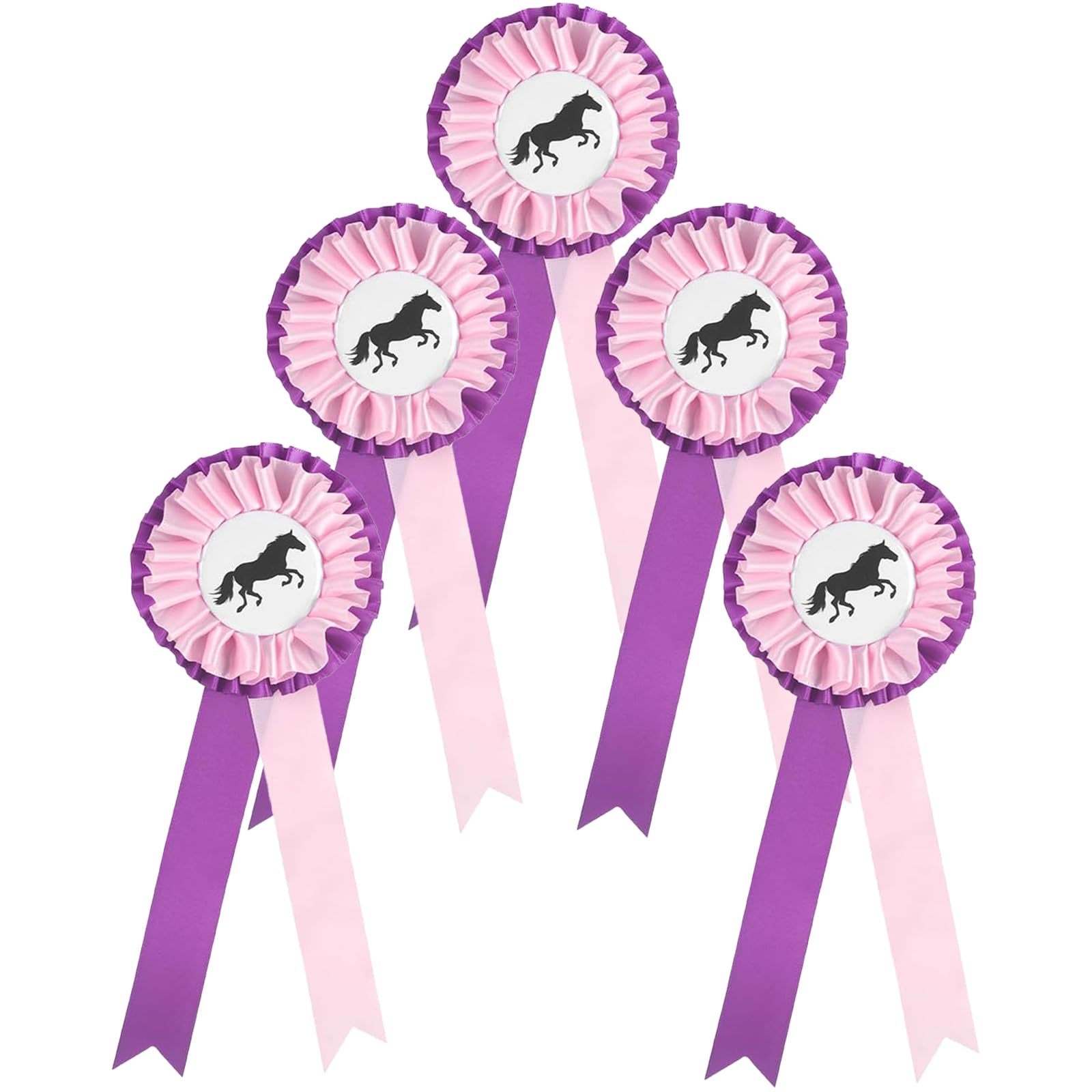 Pack of 5 Tournament Bow Horse Tournament Bows Badge Tournament Bows Horse Riding Bow Tournament Bow Hobby Horse Winner Bow Horse for Riding Events Pink Purple
