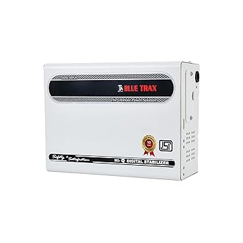 BLUETRAX 4 KVA 3200W Voltage Stabilizer | 165V–280V | Hanging | Automatic | Digital | for Inverter & Non-Inverter AC up to 1.5 Ton | ISI Certified | 10 Years Warranty | Grey
