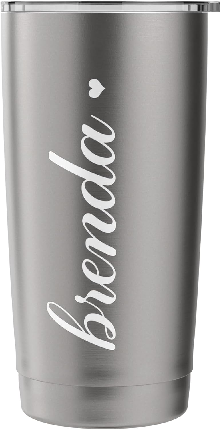 Brenda Name Women Girls Monogram Heart Stainless Steel Insulated Tumbler - Image 3