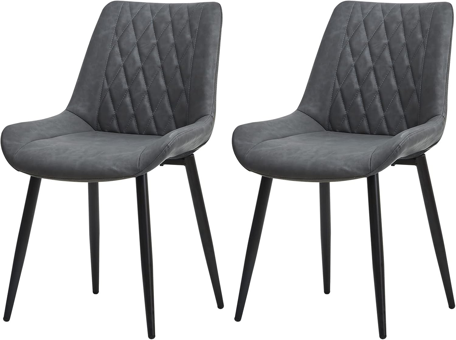 OFCASA Dining Chairs Set of 2 Retro Faux Leather Upholstered Seat