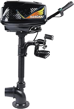 Electric Outboard Motor, 48V 1000W Outboard Boat Motor Transom Mounting Fishing Boat Engine with 180 Rotatable Stand, Tiller Control Step-Less Speed Brushless Outboard Motor for Inflatable Boat