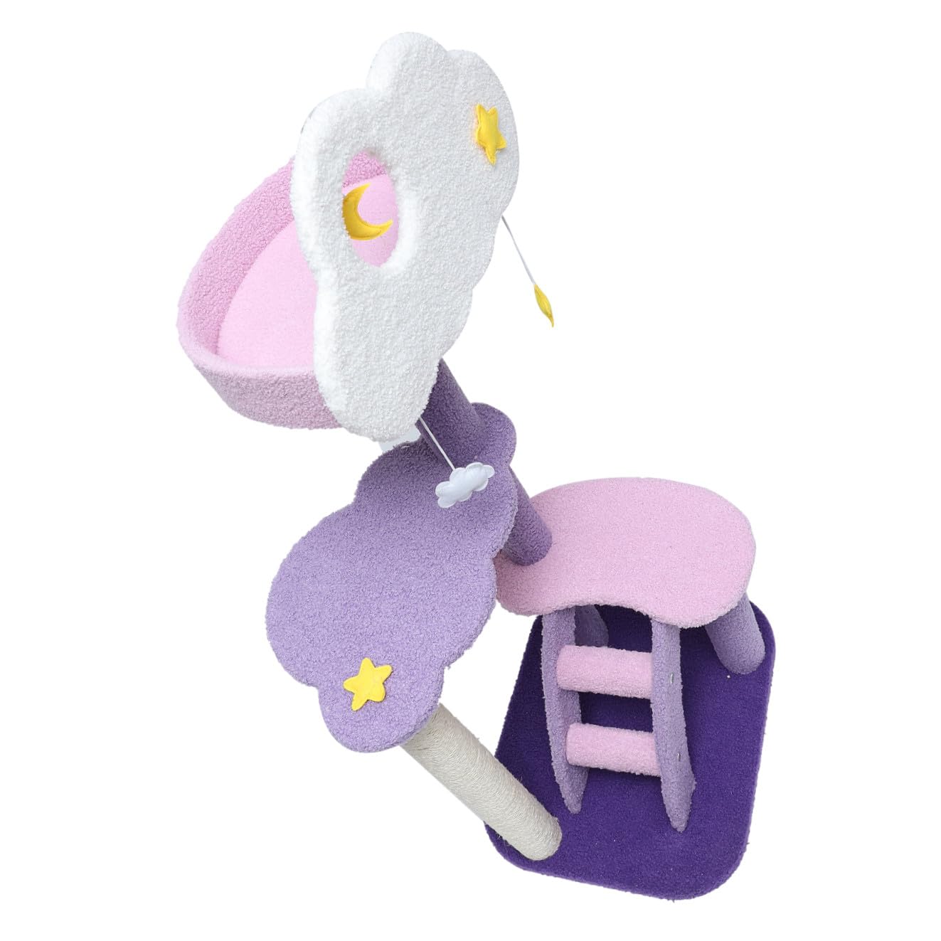 Arbre à chat et plateforme d'escalade violette en composite pour chaton