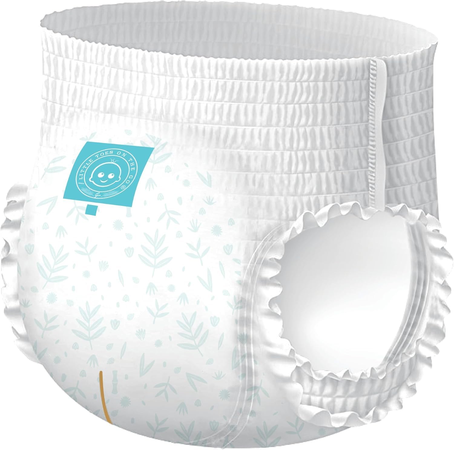 Little Toes Natural Bamboo Disposable Baby Diapers - Hypoallergenic, Sensitive Skin Safe, Patented Viscose, Day & Overnight 100% Absorbency and Leak Protection, Eco Friendly (Size 5 X-Large 36 Count)