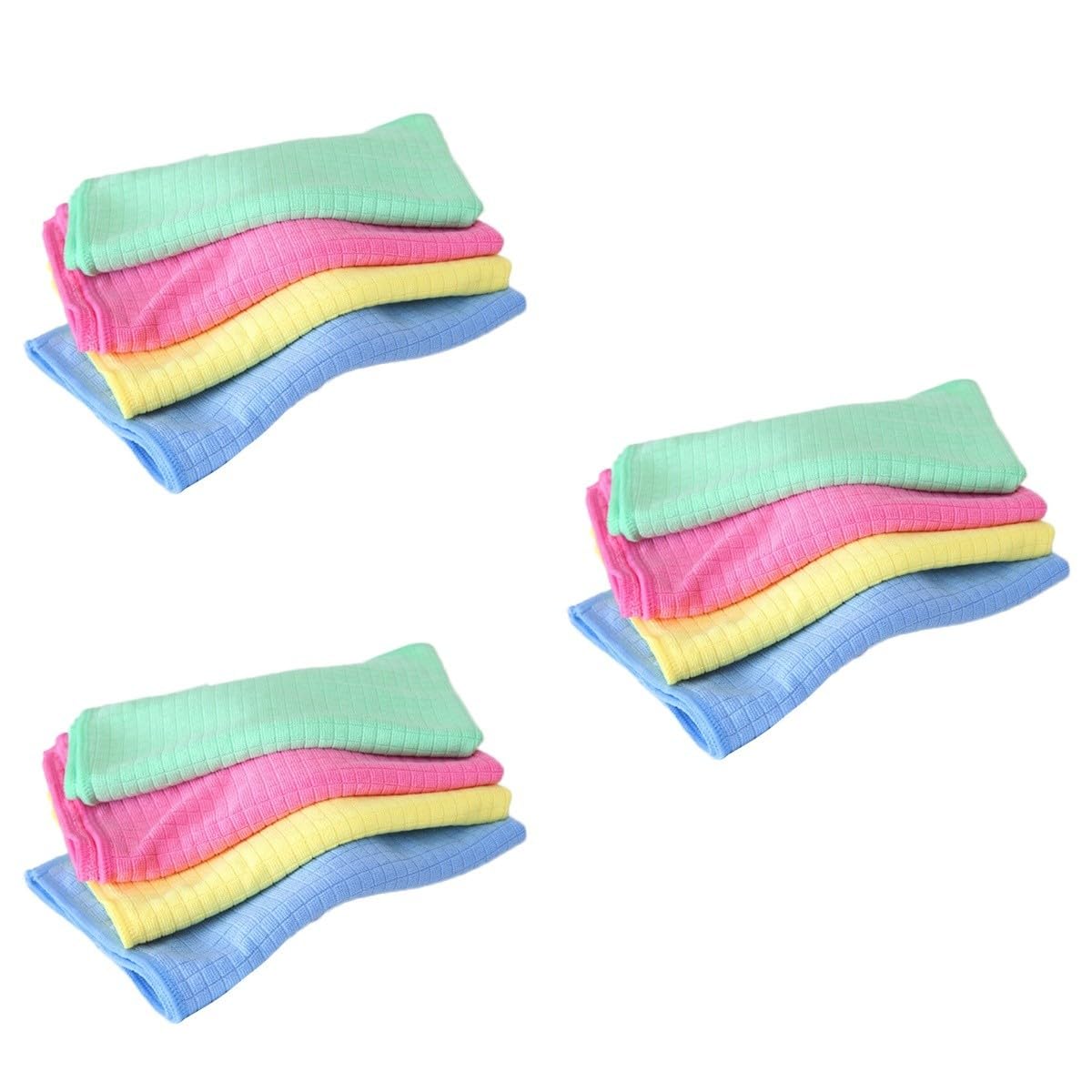 FRCOLOR 3 Sätze Putztuch Handtuch Mikrofaser Geschirrtuch Putzlappen Tücher Mini Mikrofasertuch Küchenzubehör Küchentuch Scheuerschwamm 4 Stück * 3