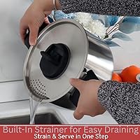 Vista 6 de Juego de utensilios de cocina de acero inoxidable para acampar, sartén con mango desmontable, ollas anidables para mochileros, campamento y cocina