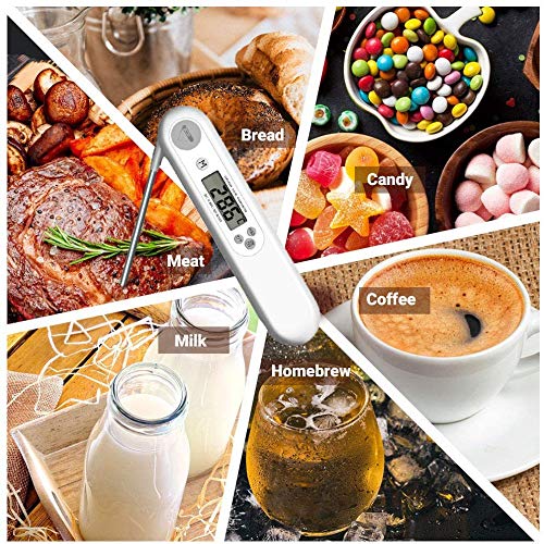 Lecone Instant Read Meat Thermometer with Backlight for Grill and Cooking Digital Thermometer Chef Alarm Tools with Backlight LCD Timing Timers Kitchen Stuff for Grilling Oven Smoker Barbeque BBQ