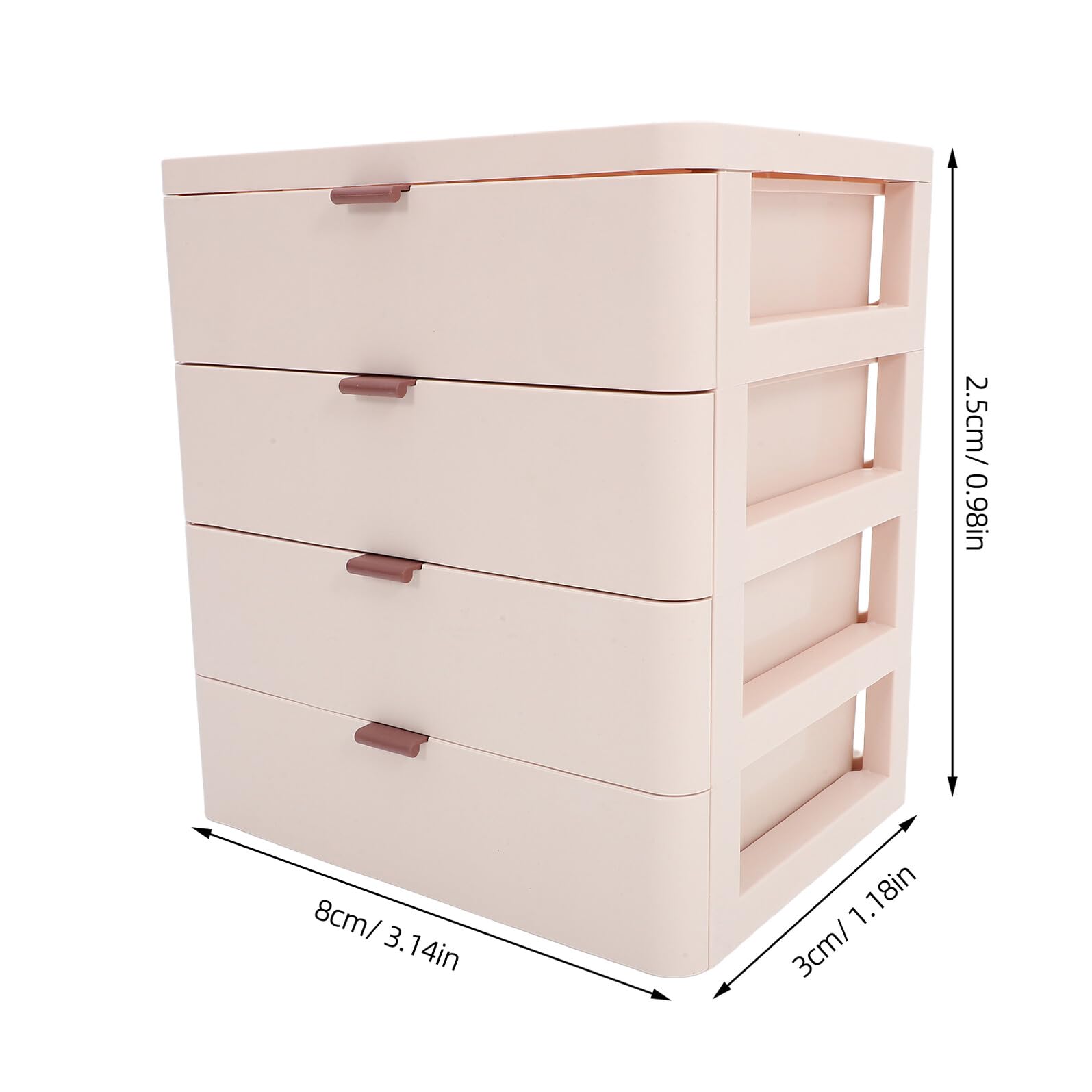 Angoily Organizer da Scrivania con 4 Cassetti Impilabili in Plastica PP Cassettiera Portaoggetti per Cosmetici e Articoli per Ufficio Contenitore Multiuso per Toeletta Casa e Ufficio
