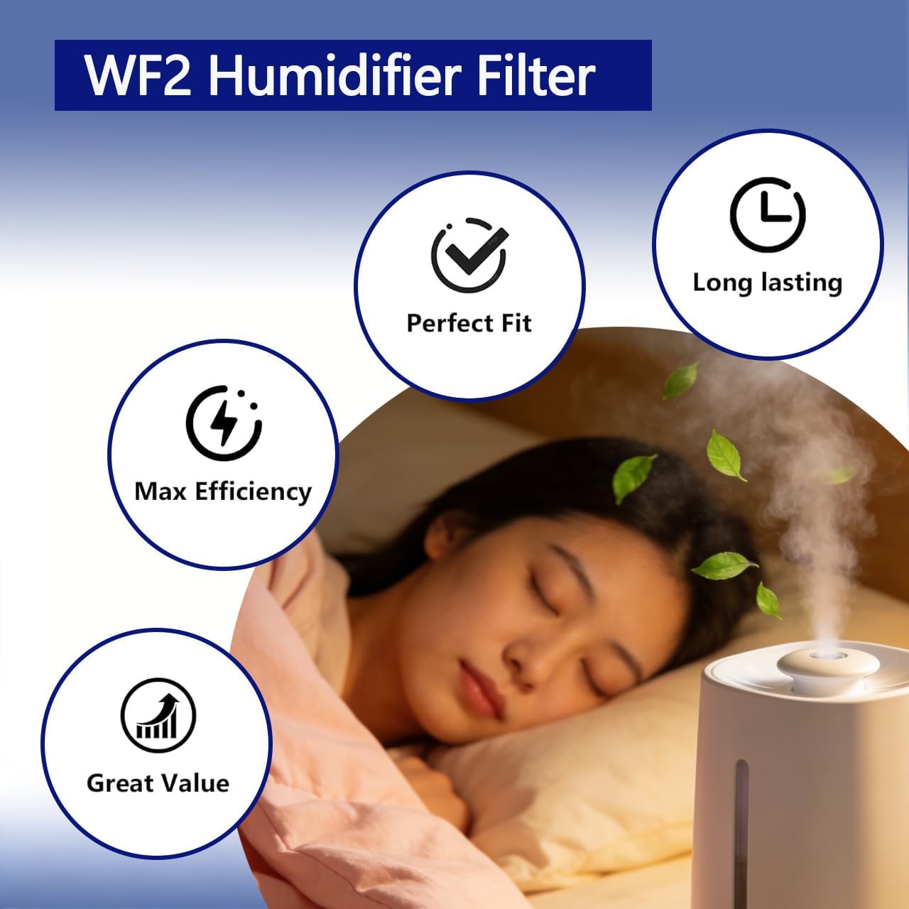 WF2 Humidifier Filter Replacement Compatible with Humidifier, 2 Pack