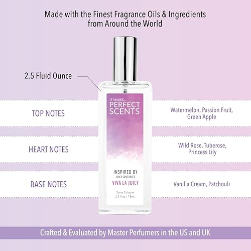 Miniatura 8 de Perfect Scents Fragancias, inspiradas en Viva La Juicy de Juicy Couture, Eau de Toilette para mujer, vegano, sin parabenos, nunca probado