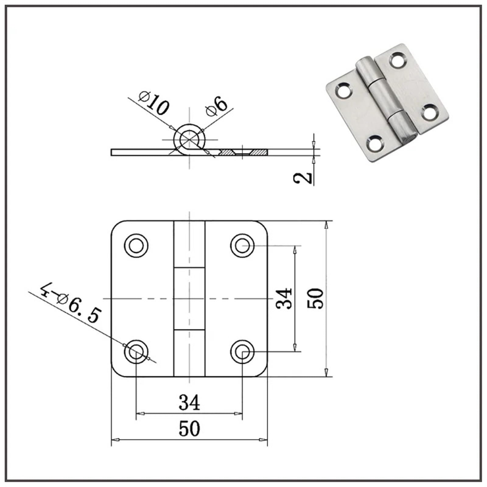 zawiasy 50x50 75x75 Stal nierdzewna 304 Zawias kwadratowy 2 3-calowe łożysko zawiasy do drzwi przemysłowych 1 szt(CL114)