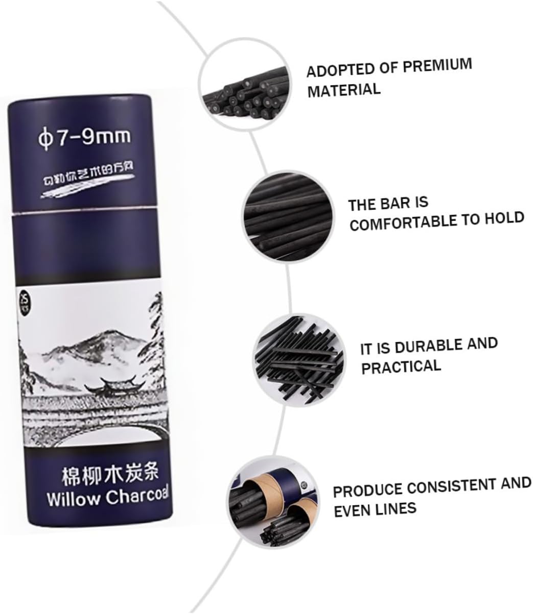 OSALADI 25pcs Willow Charcoal Sketch Pencils 7-9mm Drawing Charcoal Bars Art Supplies for Artists and Sketching Enthusiasts