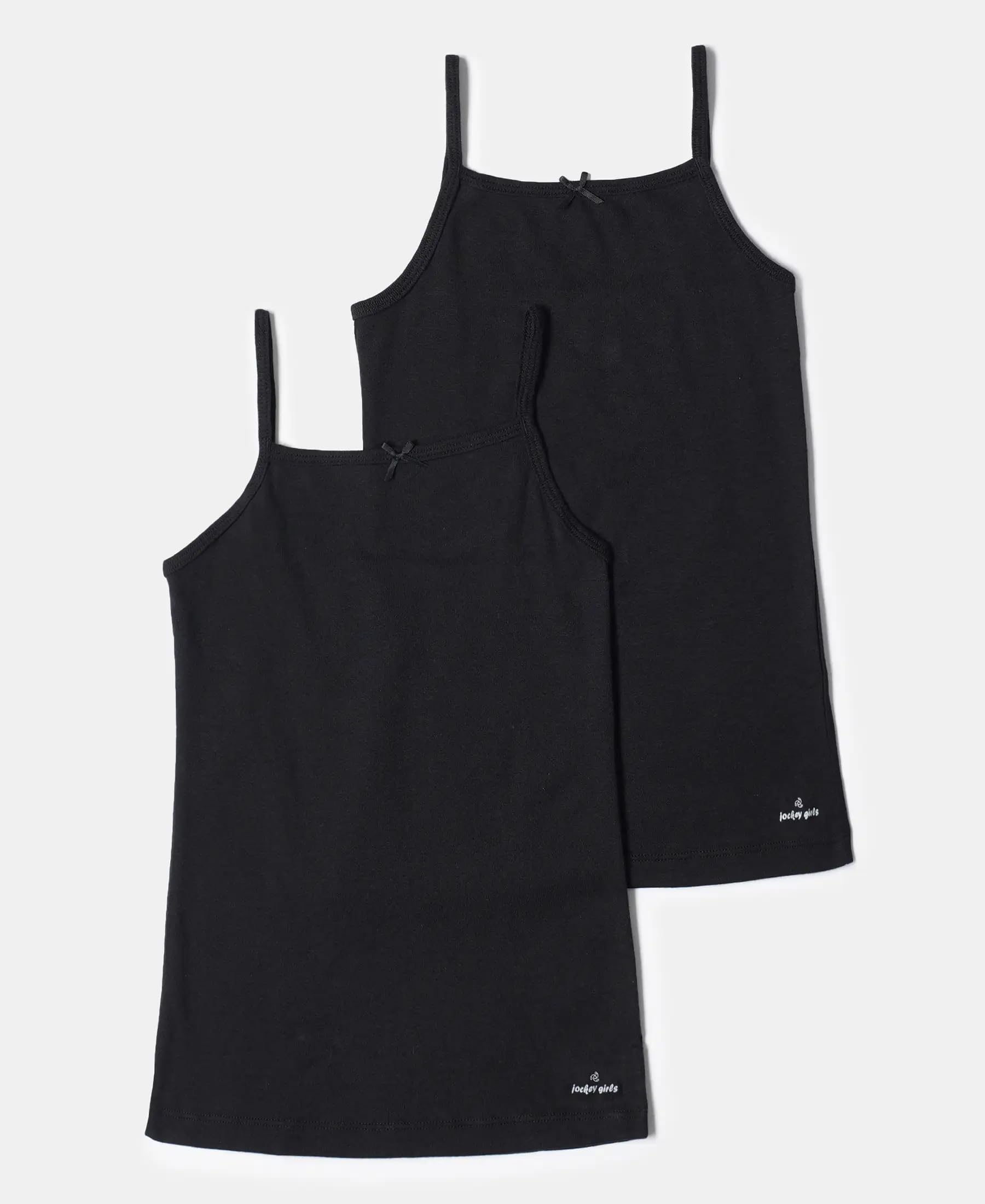 Jockey Girls U Neck Camisole for Girls (Pack of 2) SG04_Black_3-4 Yrs 1