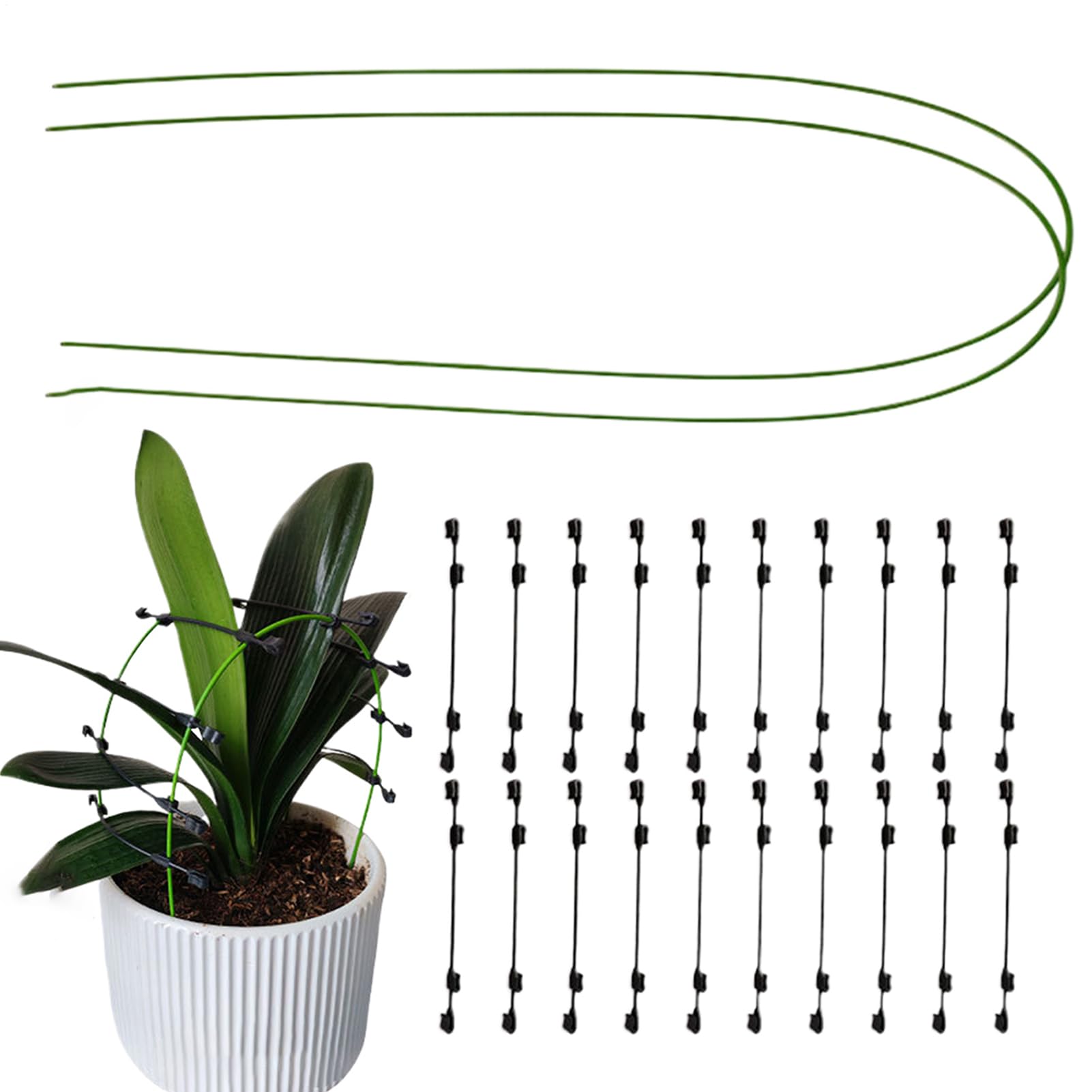 Supporti Per Piante Flessibili In Metallo - Con Clip, Regolabili, Per Interni/Esterni, Per Orchidee E Rampicanti