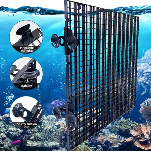 Image of Qpets 4pcs Fish Tank Dividers Kit, Mesh Screen with 4 Suction Cups, PP Plastic Aquarium Dividers Isolation Boards Tank Separators for Dividing Fish, Turltes, Lizards - 30x30cm