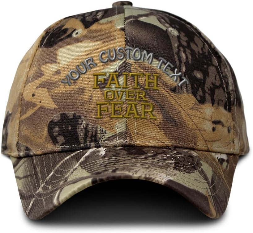 Camo Baseball Cap Faith Over Fear Embroidery Hunting Dad Hats for Men & Women