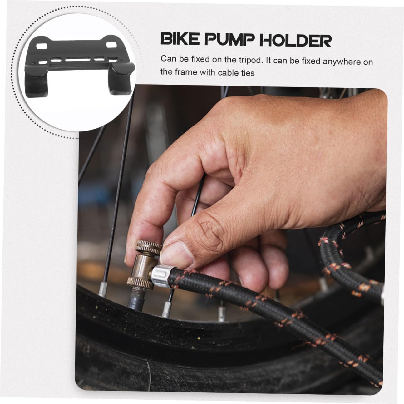 TOYANDONA 5 Pezzi Clip Fissaggio Pompa Bici Nero in Nailon Leggero per Accessori Biciclette e Telaio Portapompa per Ciclismo
