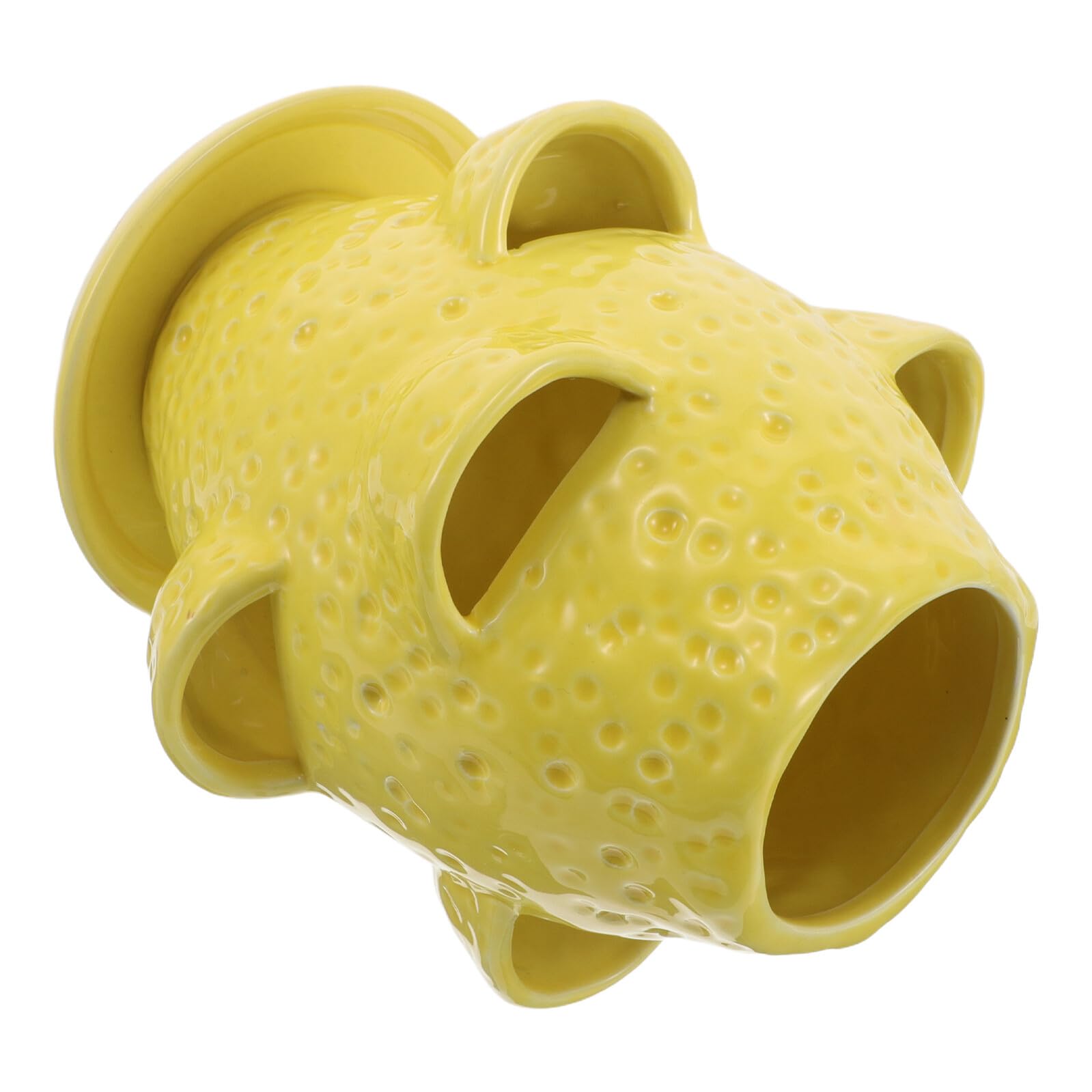 Ceramiczne Doniczki Kształcie Cytryny z Otworami Lekka i Trwała Osłonka z Podstawką Donica Do Storczyków i Sukulentów Wielootworowa Doniczka Do Domu i Ogrodu