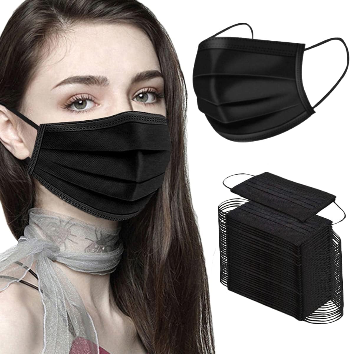 Black Disposable Face Masks
