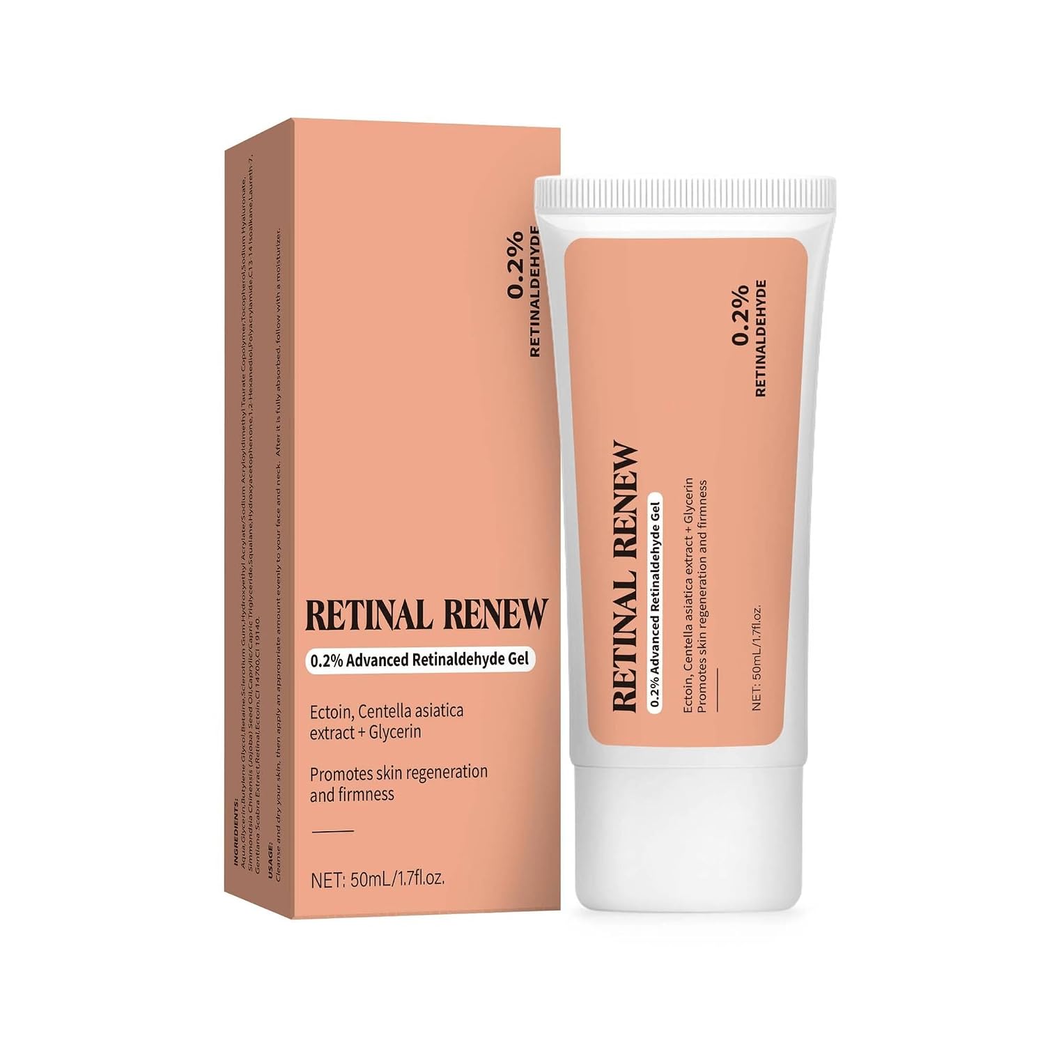Lorave 0.2% Retinaldehyde Retinal Face Serum - Anti-Aging Treatment for Skin Regeneration, Firmness & Hydration with Ectoin and Cica, Gentle for Sensitive Skin, 50mL