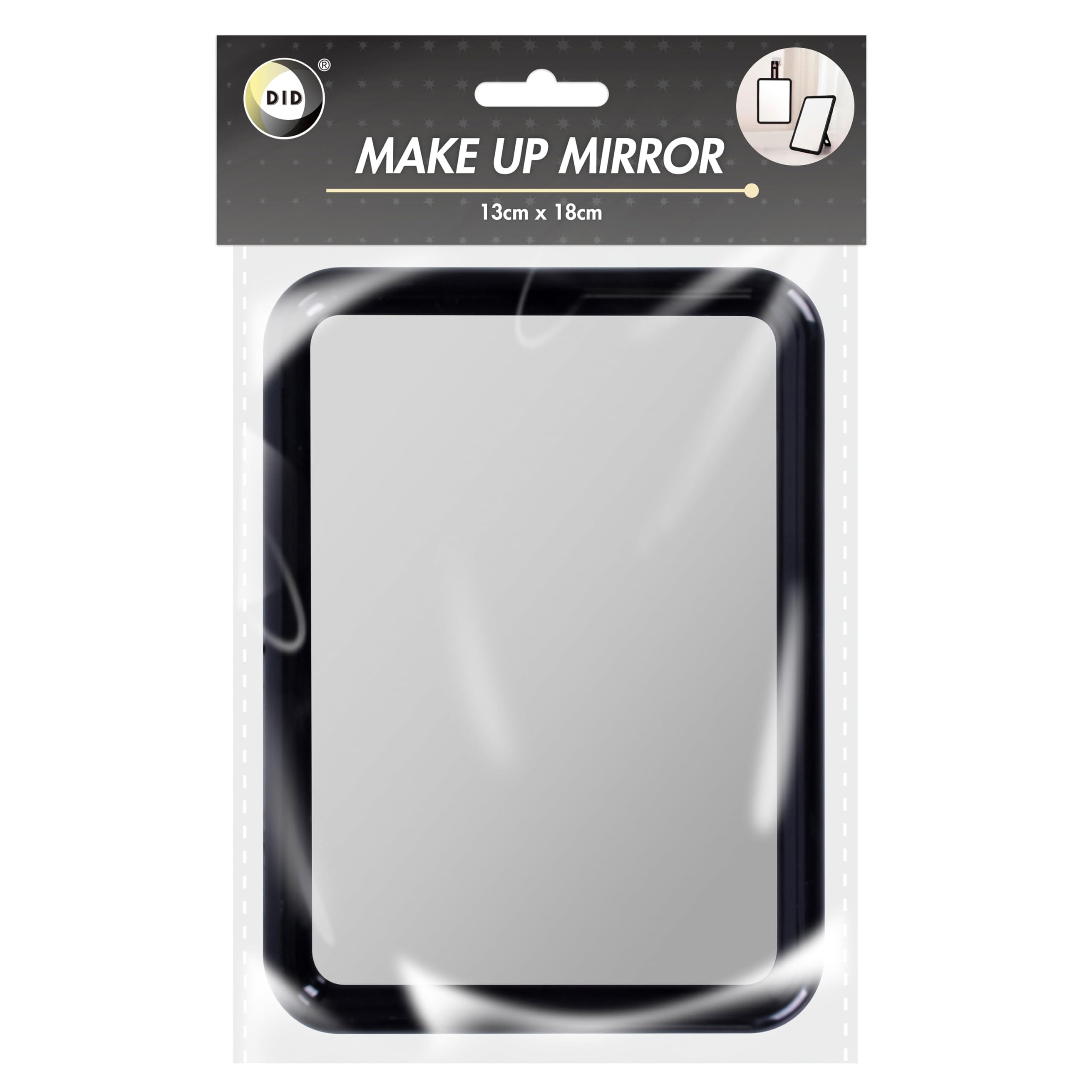 DID Makeup Mirror, Portable Cosmetic Handheld Travel Mirror for Makeup Application, Lightweight, Compact & Durable Design - Ideal for Home, Office & Travel - Easy to Carry for Daily Use - 13x18cm