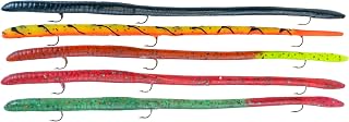 DELONG LURES: Weedless Fishing Lures 9" Pre-Rigged Fishing Worms - Weedless Bass Fishing Lures, Prerigged Soft Plastic Worm Fishing Lures for Bass, Pike, Bass Lures Baits Tackle