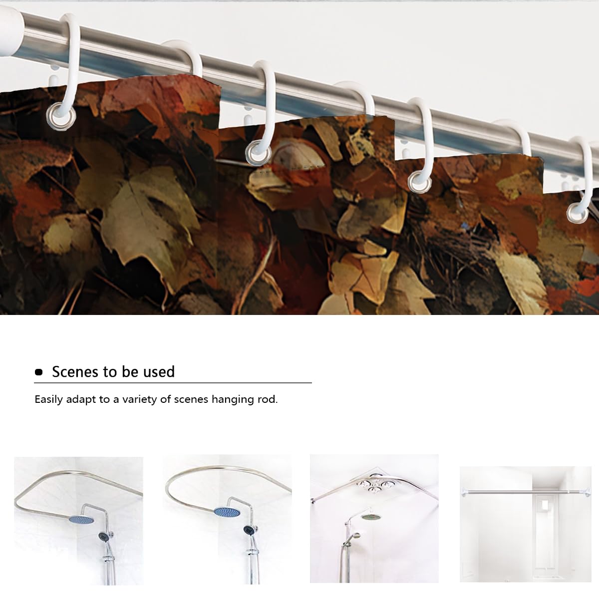 Cortina de Ducha Calabaza Otoño Hojas Arce Deko 200x200cm