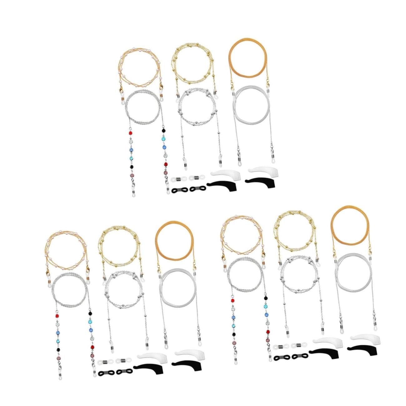 Healeved Brillen Verlust Kette Teiliges Set Verstellbare Brillenbänder Robustem Elegantes Design für Brillen Sonnenbrillen und Lesebrillen