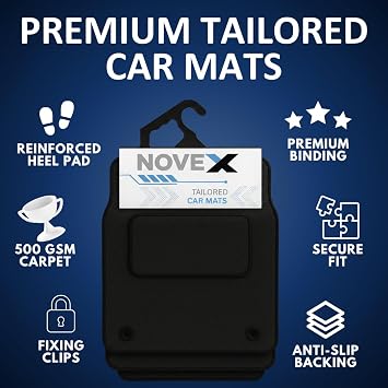 Tailored Carpet Car Mats Compatible With Citroen C3 2010 to 2016 – Custom Fit Floor Mats – Anti-Slip Backing – Durable Carpet – Heel Pad – Easy Clean – Black Edging