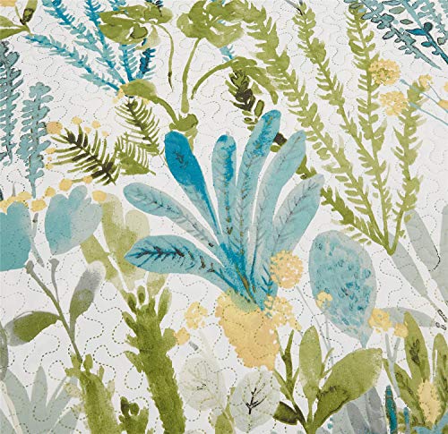 Ycosy Flower Bedspread Set King Size Bedding Set Reversible Floral Coverlets Set Country Quilt Lightweight Ridge Green Leaves Bed Decor For All Season -1 Quilt +2 Pillow Shams #TOP4