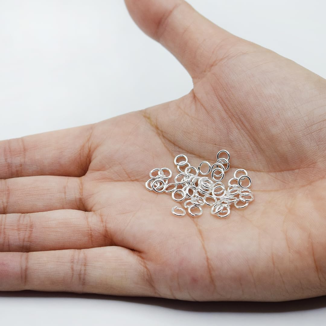 925 Sterling Silver Open Jump Rings 20 Gauge 50 pcs By Filofly (4.62mm OD/3.0mm ID)