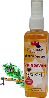 Pujahaat Vrindavan fragrance Attar Spray | 100 ml Non Alcoholic Spray | Religious Mist | Air Freshener, Room Mist, Fabric Price In India