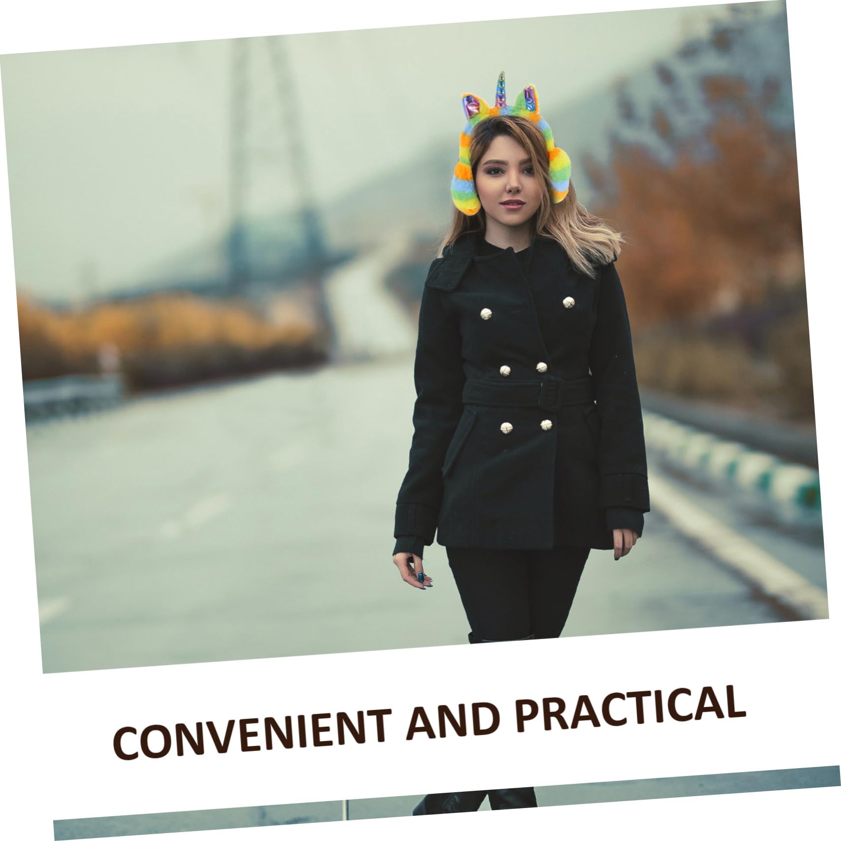 TOVINANNA Unicorn Earmuff Windproof Warm Plush Ear Cover for Travel Outdoor Activities