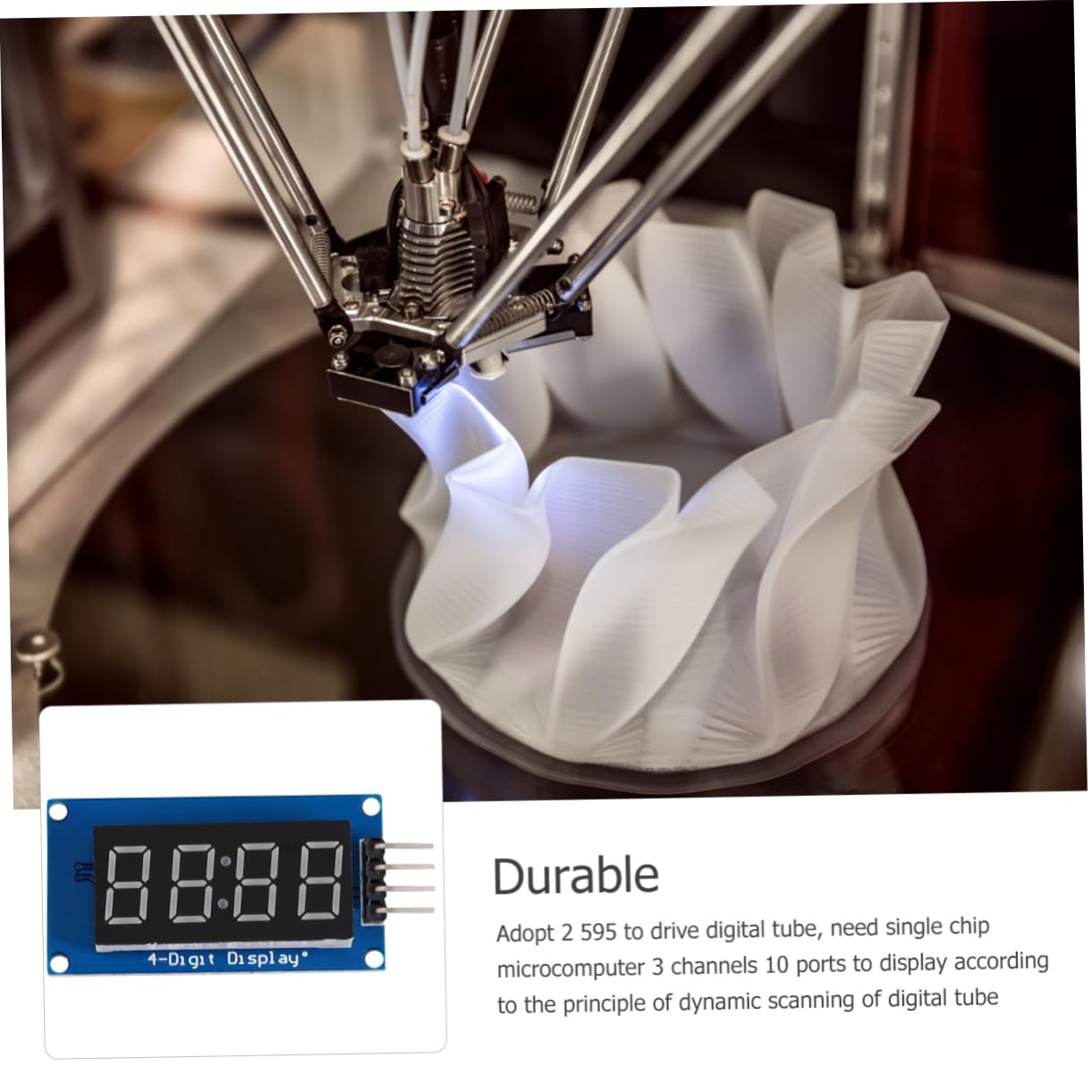 SEWACC Led Segment Display Module 4- Digital Tube Drive Chip Common Anode 2.2mm Screw Location Holes Easy to Install