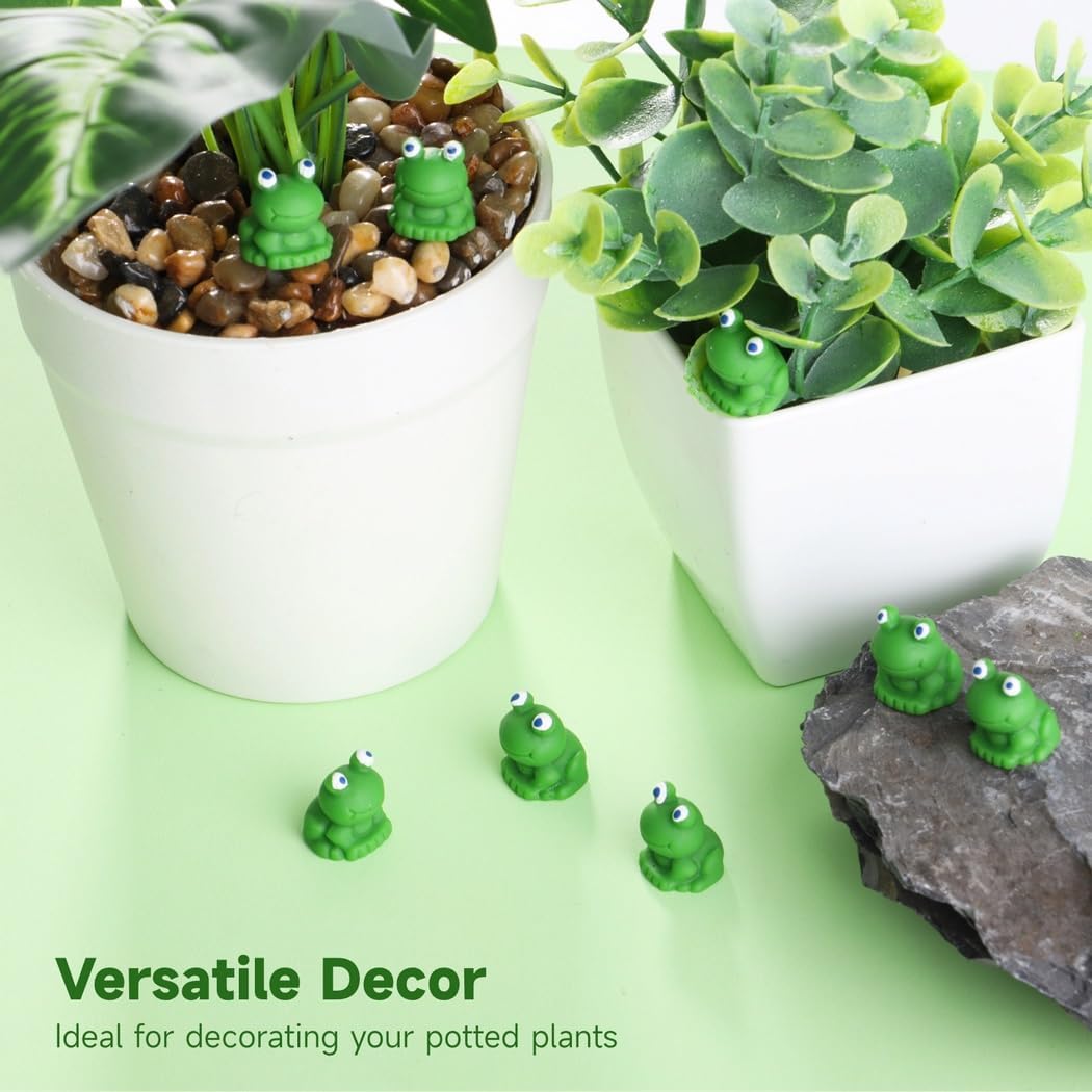 Green Mini Frog Miniature, Mini Frog Garden Decor, DIY Terrarium Ornament Accessories, Fairy Garden Decor, Resin Mini Frogs 200 Pcs