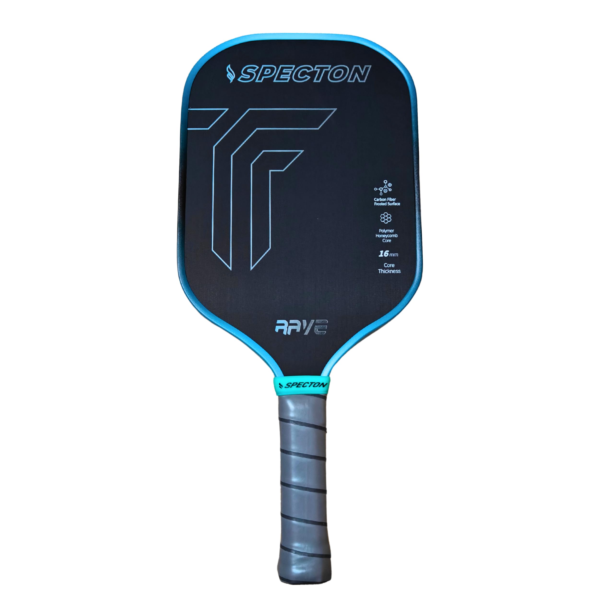 SPECTON Rave Pickleball Paddle with Carbon Fibre Frosted Surface, Ultra-Comfort Grip, Paddle with 16mm Thickness, Polymer Honeycomb Core, Ideal for Indoor Outdoor Play (Radiant Blue)-image-47